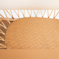 Mustard Hearts Bassinet Sheet