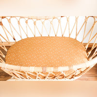 Mustard Hearts Bassinet Sheet
