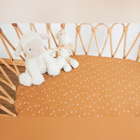 Mustard Hearts Bassinet Sheet