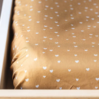 Mustard Hearts Bassinet Sheet