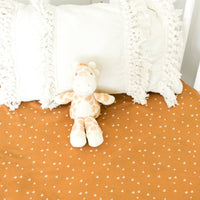 Mustard Hearts Cot Sheet
