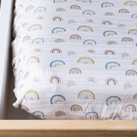 Stripey Rainbow Bassinet Sheet